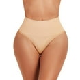 thumbnail image 5 of 2 Pack Seamless Thong Shapewear for Women Tummy Control Body Shaper Panties High Waist Shaping Underwear, Nude-XL/2XL, 5 of 8
