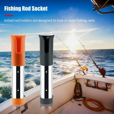 Joernso Single Hole Rod Rack Tube Anti-deformation Stainless Steel Wear Resistant Fishing Rod Socket Fishing Tools