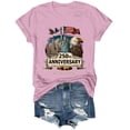thumbnail image 5 of felwors Patriotic Shirt Women 250 Anniversary USA Shirt Flag Print Tops 1776-2026 Tshirt (Pink, S), 5 of 7