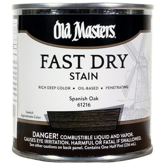 2-Pack of 1/2Pt Old Masters 61216 Spanish Oak Fast Dry Stain Oil-Based Wood Stain