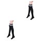 thumbnail image 4 of Minnieouse Calcetín largo Sexy sobre la rodilla medias estilo preppy japonés Lolita señoras niñas calentadores de piernas Leggings negro Raya blanca negra 2Conjunto, 4 of 6