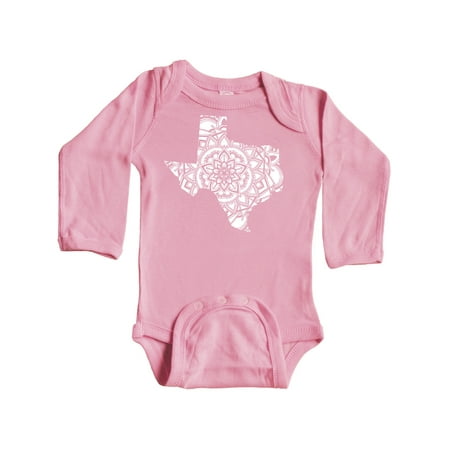 

Inktastic Texas Silhouette Mandala Gift Baby Boy or Baby Girl Long Sleeve Bodysuit