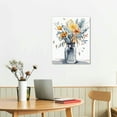 thumbnail image 2 of Nawypu Navy Flowers Canvas Wall Art Watercolor Style Abstract Floral Pictures for Bathroom Wall Decor Elegant Botanical Canvas Painting Modern Indigo Blue Simple Life Canvas Print Artwork, 2 of 4