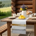 thumbnail image 6 of Table Runner Abstract Yellow Gray White Stripes Table Decoration for Kitchen Dinning Simple Style Table Decoration for Indoor Outdoor Party Wedding Decor 13x72inch, 6 of 7