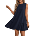 thumbnail image 2 of Vestido Tipo Chaleco Sin Mangas con Cuello Redondo en Color Liso, Azul Marino, Talla XL, 2 of 6