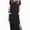 Black, variant on Women's Dresses V Neck Casual Short Sleeve Loose Pocket Slits Long Dress