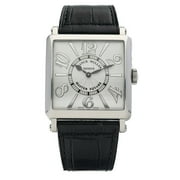 Franck Muller 6002 Master Square Relief Steel Leather Swiss Quartz Women's Watch