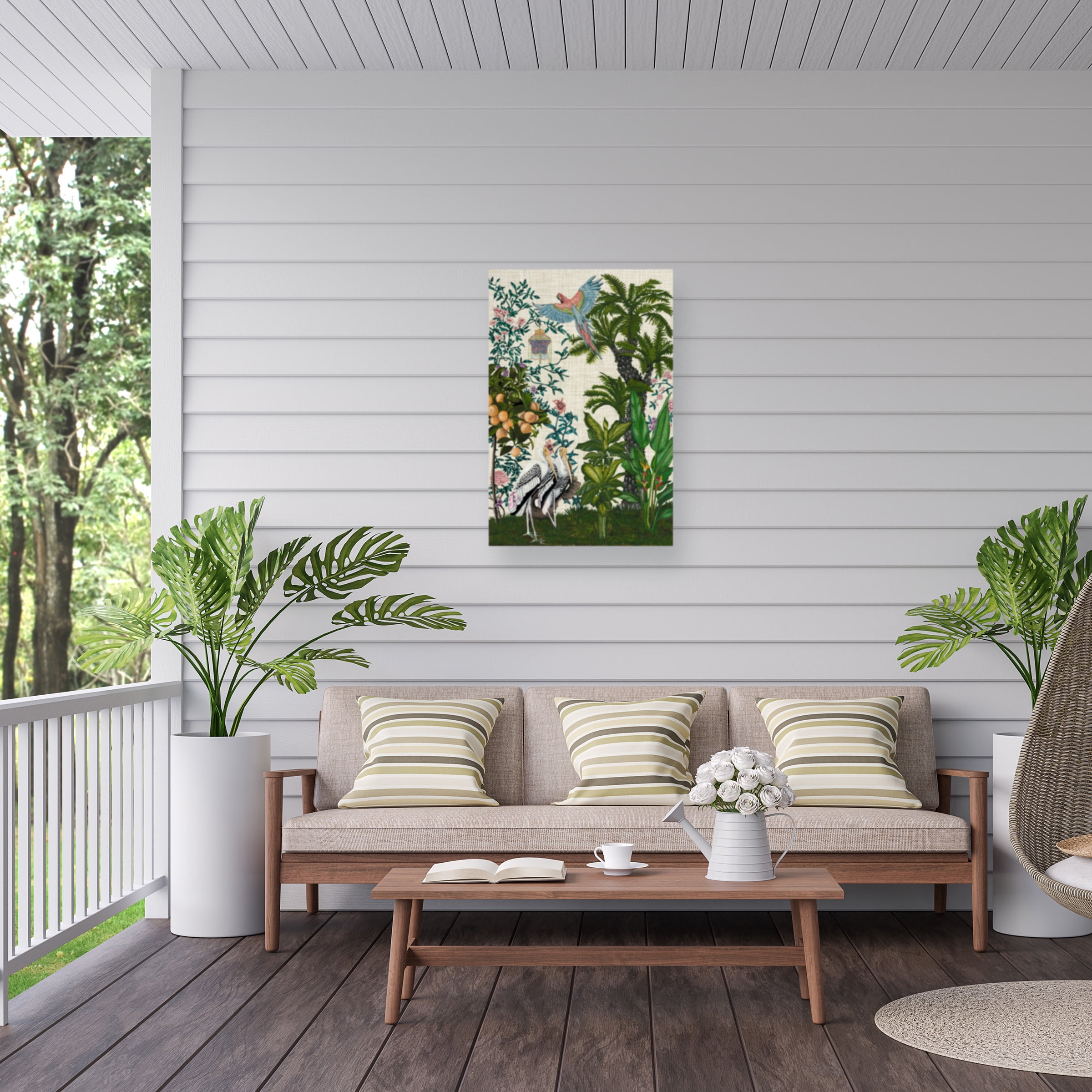 Naomi Mccavitt 'Paradis Chinoiserie II' Outdoor Canvas 32x22