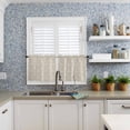 thumbnail image 6 of Half Window Curtain 36 Inches Long, Beige Damask Window Treatment Curtain Drapes, Vintage Country Scroll Floral Patterned Small Tier Curtains for Bathroom Over Sink, 27.5"x36", 2 Panels, 6 of 7