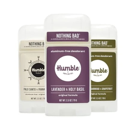 HUMBLE BRANDS Original Formula Aluminum-free Deodorant. Long Lasting Odor Control with Baking Soda and Essential Oils  Assorted  3-Pack