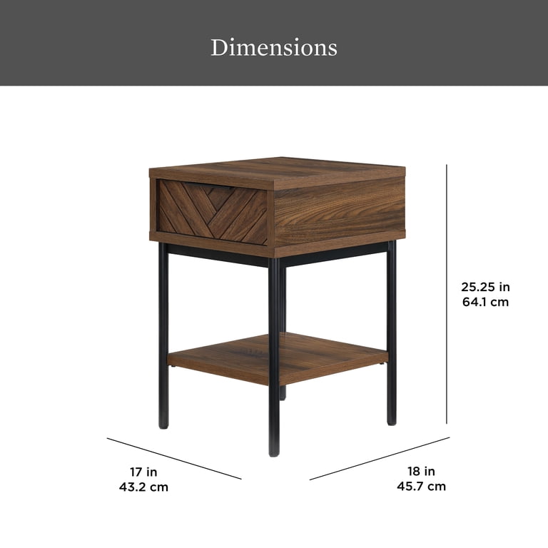 Better Homes & Gardens Wyatt Geo End Table, Walnut photo 3
