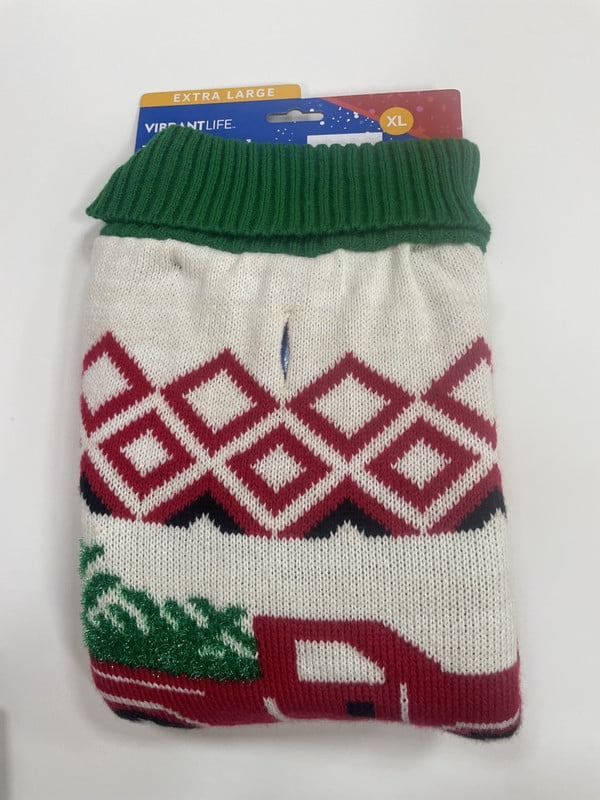 Vibrant Life Holiday Christmas Tree Truck Sweater for Dogs, Multicolor, XL