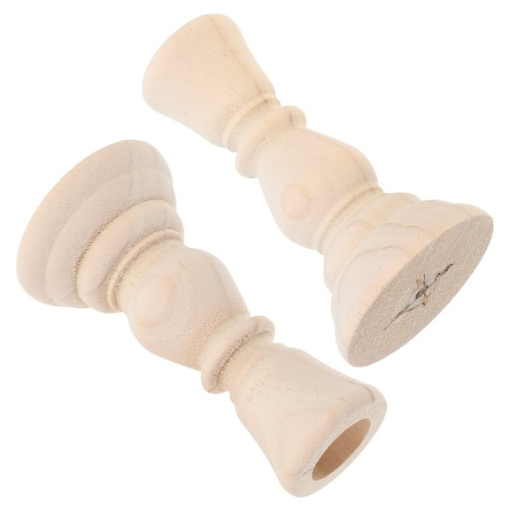 Masteelf 2pcs Wooden Pillar Candle Stand Table Decoration Aromatherapy Candle Holders