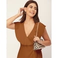 thumbnail image 5 of Moomaya Sleeveless V Neck Wrap Solid Rayon Dress - Women's Stylish Wrap Dress, 5 of 9