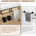 thumbnail image 3 of Toalleros de Baño 2 uds, Toalleros de Baño sin Taladro Adhesivo, toallero para Puerta de Armario sin Clavos, Barra de Acero de un Brazo Acero Inoxidable Baño, Cocina, Puerta de Gabinete, 3 of 4
