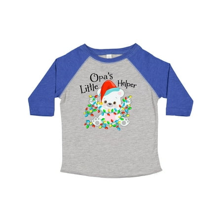 

Inktastic Opa s Little Helper Cute Polar Bear with Christmas Lights Gift Toddler Boy or Toddler Girl T-Shirt