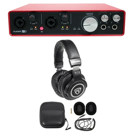 Focusrite SCARLETT 6I6 2ndGen 192kHz Audio Recording Interface+Studio (Best Headphones For Home Studio Recording)