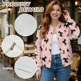 thumbnail image 7 of SCRAWLGOD Dog Bone Spots Print Black Full Zip Up Sweatshirt for Women Crewneck No Hood Fall Winter Trendy Casual Loose Long Sleeve Workout Jacket with Pockets for Daily Wear, XXL, 7 of 7