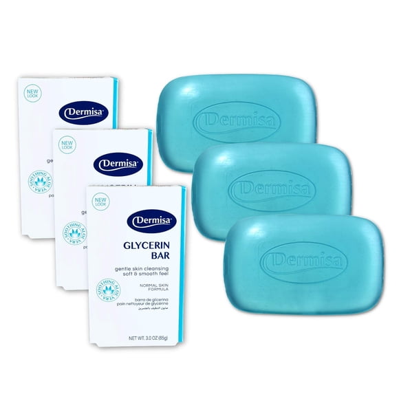 Barra de glicerina Soap Dermisa con aloe vera, 90 ml, paquete de 3