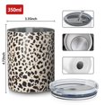 thumbnail image 4 of 12oz Coffee Tumblers Black and Tan Leopard Print Stainless Steel Vacuum Insulated Travel Tumbler Coffee Cups Mug with Lid and Straw with Cleaning Brush for Cold & Hot Drinks, 4 of 5
