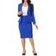 thumbnail image 2 of Conjuntos de Traje para Mujeres INSPIRE CHIC con Blazer de Mangas Largas y Falda Lápiz, Dos Piezas, Atuendos de Trabajo, Azul Real S, 2 of 6
