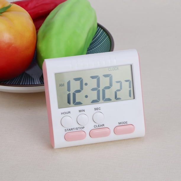 Temporizador de cocina digital LCD eléctrico multifunción Wdftyju rosa