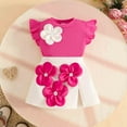 thumbnail image 2 of GXWEA Ropa Para NiñA Baby Girl Clothes 12-18 Months Toddler Baby Girl Outfits Summer Clothes Infant Spring Short Sleeve Shirt Tops Cute Shorts Set, 2 of 9