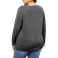 thumbnail image 3 of Agnes Orinda Plus Size Top for Women Side Button Square Neck Long Sleeve Casual Tunic Blouse 2X Grey, 3 of 6