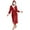 Wine, variant on Kaemgyyd Women Hooded Fleece Robe Soft Cozy Plush Fuzzy Robes with Belt Fashion Warm Color Block Midi Bathrobe