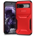 thumbnail image 2 of for Google Pixel 8a, Luxury Sliding Camera Cover Soft TPU + Hard PC Shockproof Drop Protective Hybrid Stylish Ultra Slim Frosted Anti-slip Grip Case for Google Pixel 8a, Red, 2 of 7
