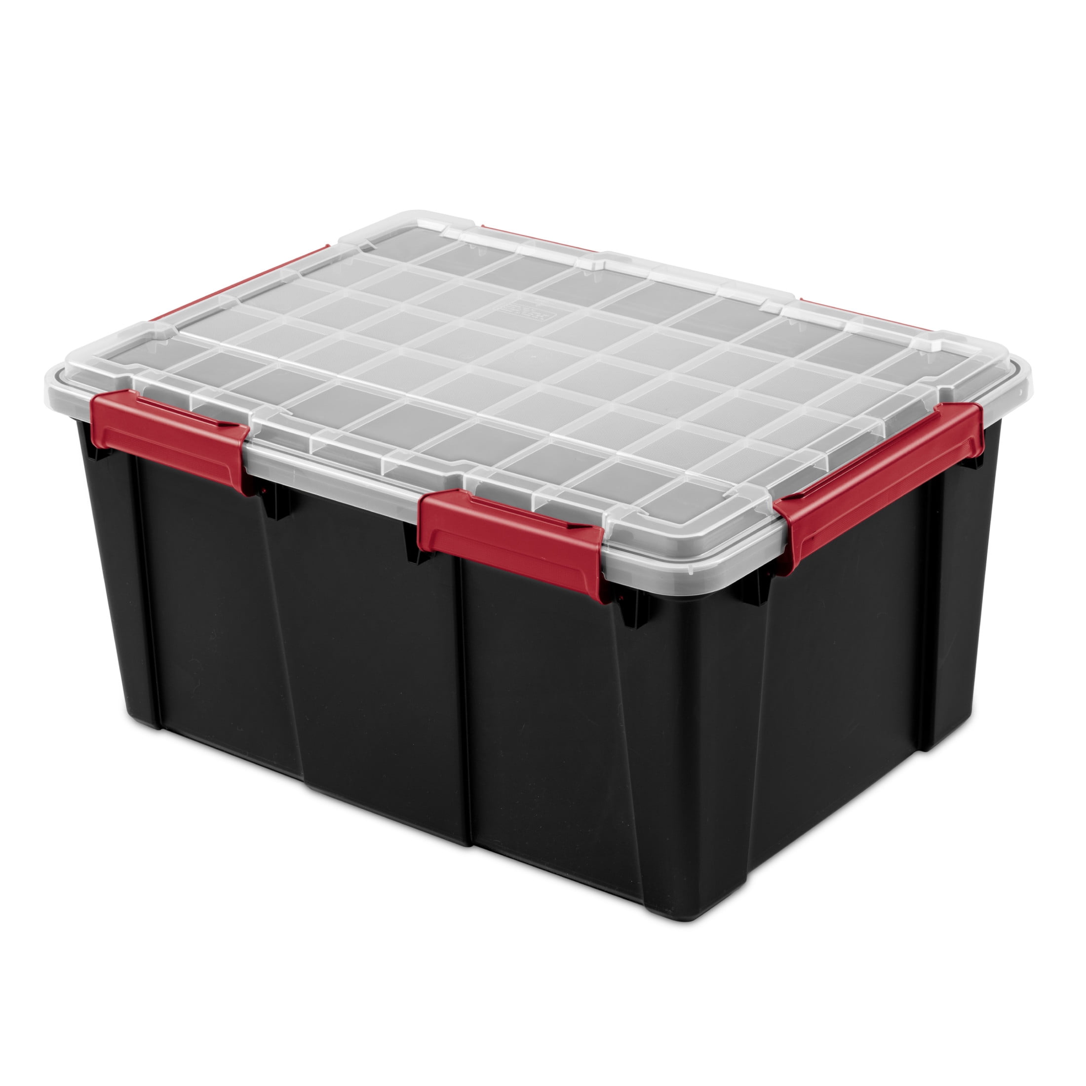 (2 pack) Sterilite Large Gasket Tote, 20 Gallon IP68 WaterProof Plastic Storage Bin with Lid, Gasket Seal and Durable Latches, Black