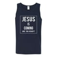 thumbnail image 2 of Wild Bobby Jesus Is Coming Are You Ready? Inspirational/Christian Men Graphic Tank Top, Navy, Small, 2 of 5