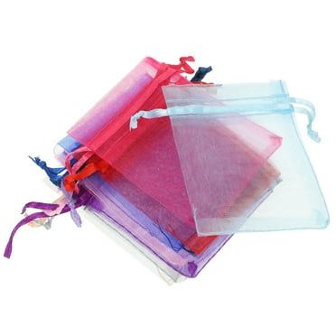 100 Pcs Mini White Organza Gift Bag Candy Bags Jewelry Storage Pouches Drawstring Small Mesh 2x3 Bulk