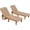 Wood, variant on Poteban 1-Pack 5-Position Outdoor Lounge Chair, All-Weather Resin Chaise Lounge with Cup Holder for Pool, Patio, Wood Tone