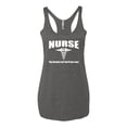 thumbnail image 2 of Nurse the Hardest Job You'll Ever Love | Womens Pop Culture Premium Tri-Blend Racerback Tank Top, Premium Heather, Large, 2 of 3