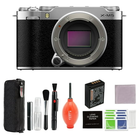 Fujifilm X-M5 Mirrorless Camera (Silver) Bundle with Additional Accessories