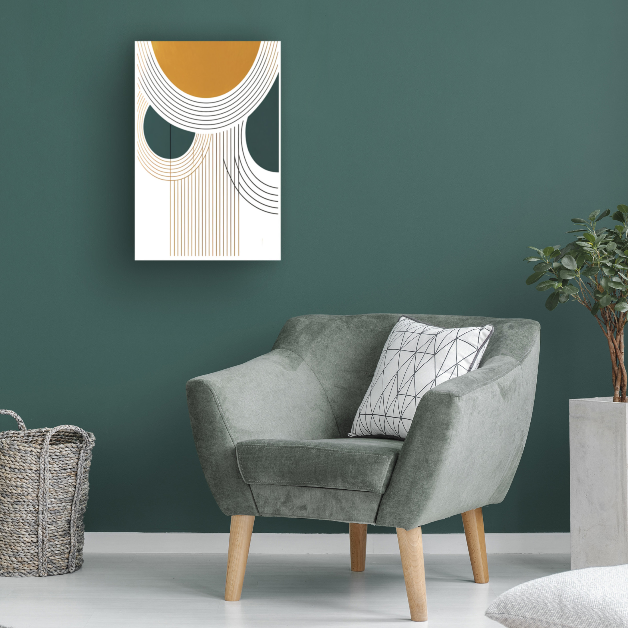 Canvas Wall Art - Ray Heere 'Mid Century Abstract Painting 31' Wall Art for Living Room, Bedroom, or Office Décor by Trademark Fine Art - 12 x 19 Inches