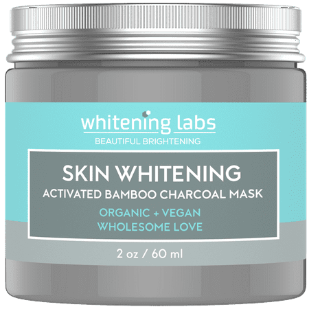 Skin Whitening Cream Mask. Activated Bamboo Charcoal Mask for Face Hands Body. Use for Dark Spots Age Spot Corrector Remover 2 oz