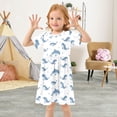 thumbnail image 3 of Whale Short Sleeve Dress A-Line Cute Midi Casual Sundress 2-8 Years, 3 of 6