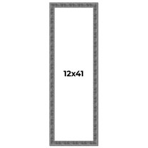 12x41 Frame Silver Black Rustic Sonoma Solid Wood Picture Frame | 1.5 Inch Moulding Width |