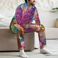 thumbnail image 7 of Sikiie Rainbow Melting Ice Cream Mens Pajama Set, Soft Warm Long Sleeve Sleepwear, Cozy Button-Down Pjs for Men-Medium, 7 of 7