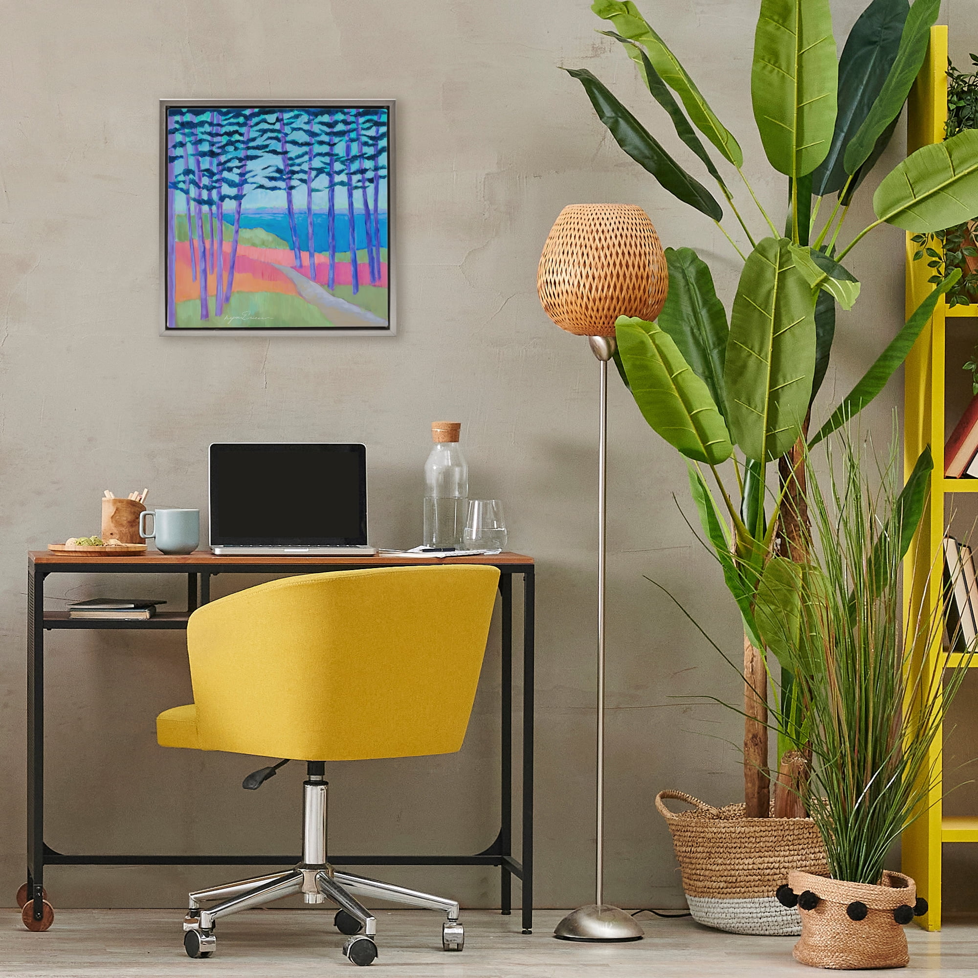 Stupell Industries Razzle Dazzle Forest Scene Gray Framed Floater Canvas Wall Art, design by Lynn Ericson Fine Art
