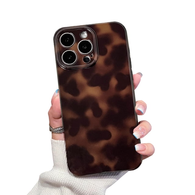Funda para iPhone 16 Pro Max XQAGU con estampado de leopardo ámbar