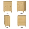 thumbnail image 6 of Modern End Table with Drawer and Cabinet, Large Side Table with Adjustable Storage Shelf, Wooden Nightstand for Living Room, Oak, 6 of 8