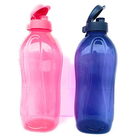 Nexxa Tupperware 2Liter Water Plastic Bottles Fliptop, Set Of 2