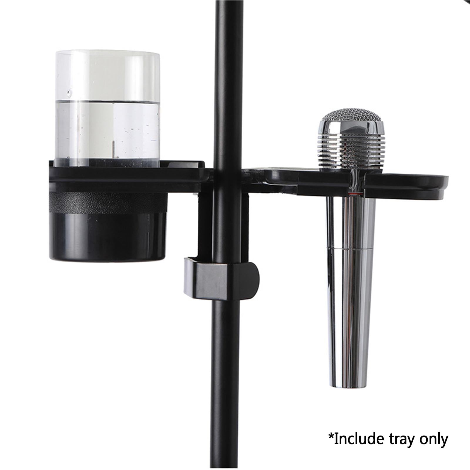 SDFGTstore Plastic Microphone Stand Tray Stage Concert Performance Vocal Guitar Accessory with Drink Holder Microphone Holder