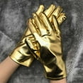 thumbnail image 2 of TRUBKH Compression Gloves Women Leather Gloves for Women Compression Gloves Dance Gloves Long Fingerless Gloves Women's Novelty Gloves One Size Gold One Size, 2 of 3