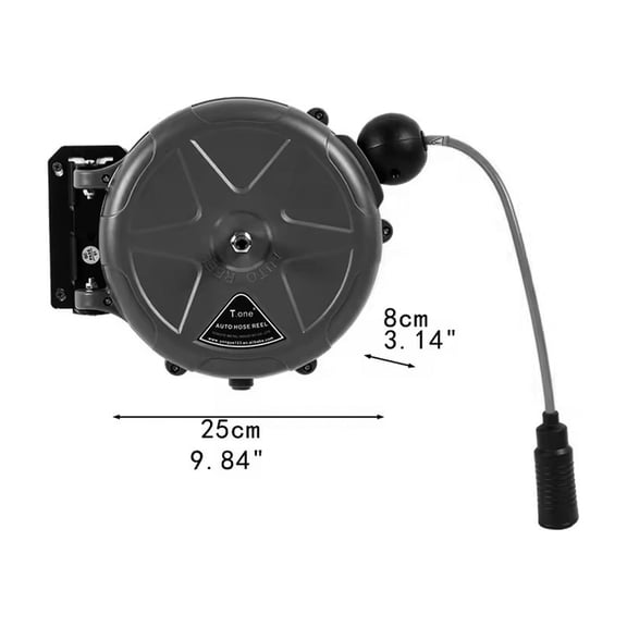 10M Pu Air Hose Auto Retractable Reel, Self - Retracting Air Compressor Hose Reel With Automatic Roll - Up Design, Wall - Mounted Air Hose Reel For Garage, Workshop, Home Air Tool