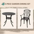 thumbnail image 4 of Outsunny 5 Pieces Outdoor Dining Set, Patio Table and Chairs, Brown, 4 of 10