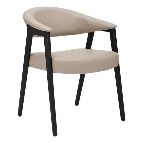 Chaise de Salle à Manger Moderne en Similicuir et Bois Inspire en Champignon/noir (Ensemble de 2)